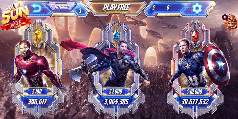 Avengers Sunwin là siêu phẩm nổ hũ lấy cảm hứng từ nhân vật phim